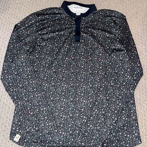 Mantra Navy Floral Catalyst Polo L/S